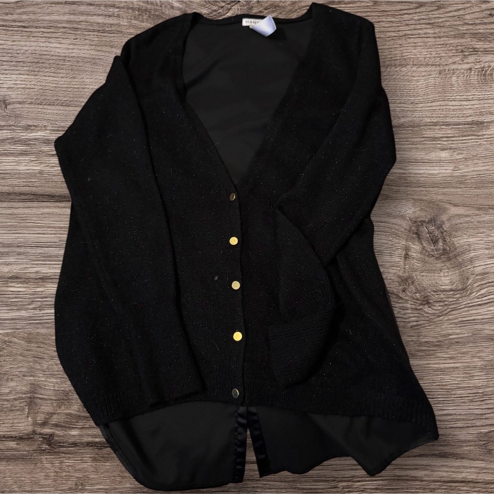 Hannah Sparkle Knit Cardigan with Satin Back – M